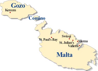 マルタの地図